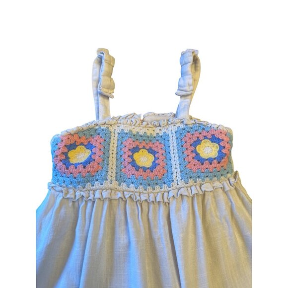 Haute Hippie Bohemian Kids Dress Size 6 Crochet Bodice Cottage Summer - Picture 2 of 6